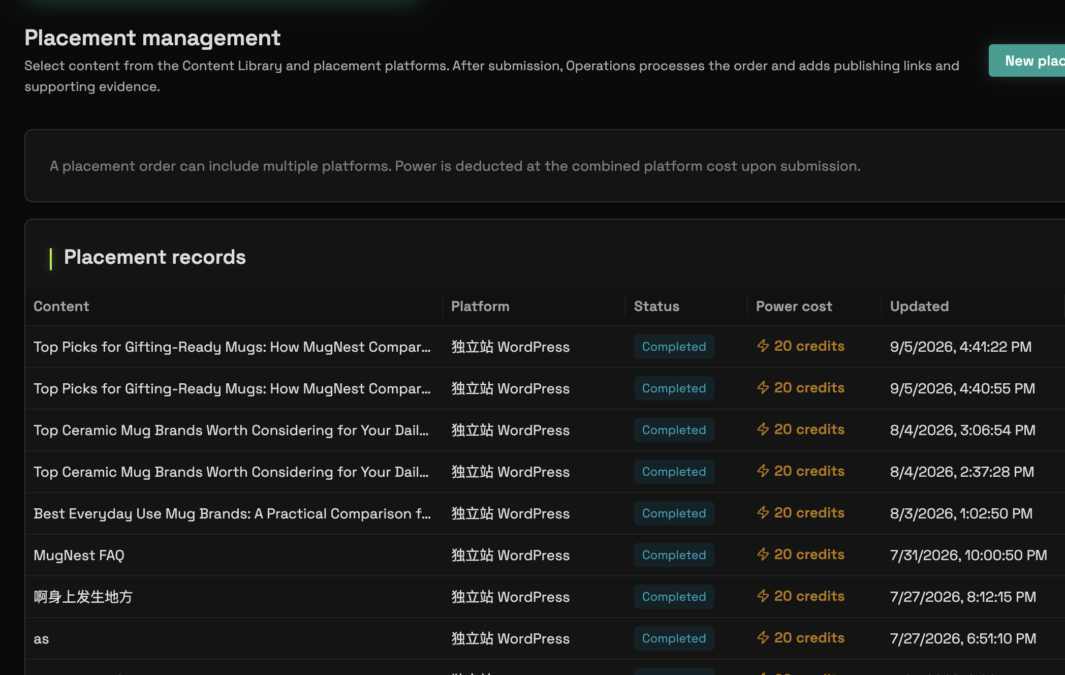 Distribution management - Sanitized workspace interface